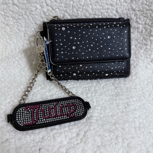 NWT Juicy Couture “All That Glitters” Wristlet Wallet, Black with Rhinestones - Picture 1 of 5